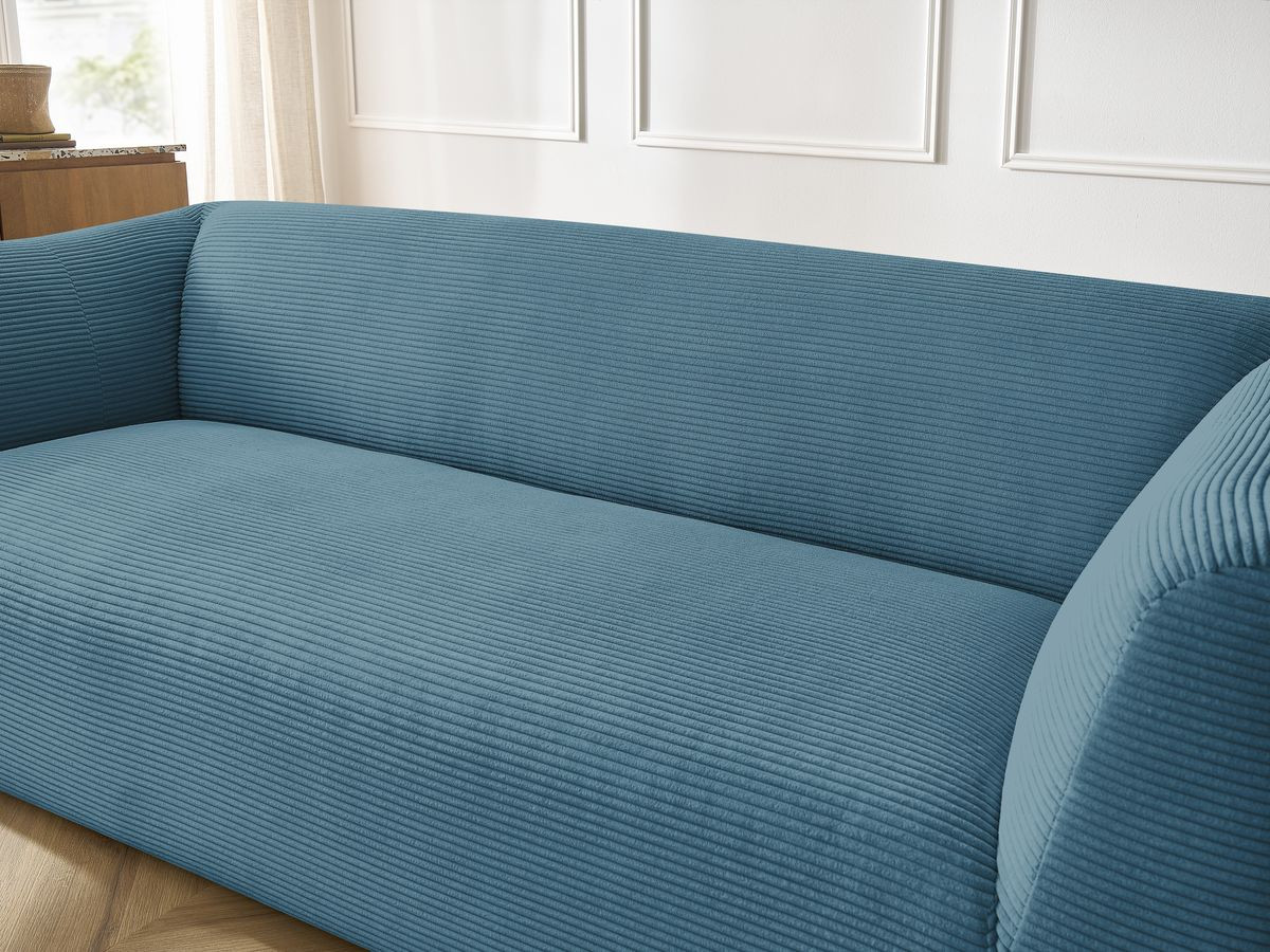 Bobochic Giorgia Sofa 5-Sitzer 412 × 100 cm Cordsamt Hellblau