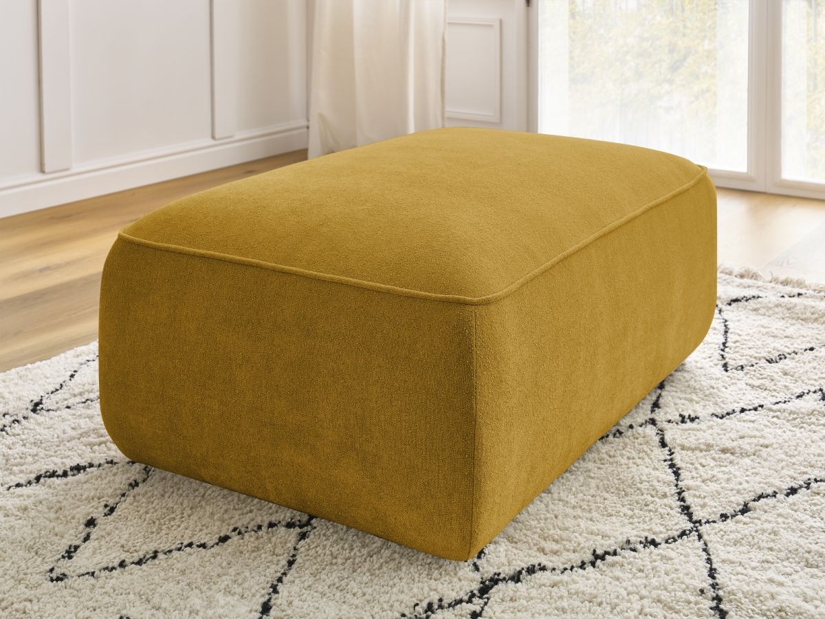 Bobochic Zephyr Pouf Strukturstoff Gelb