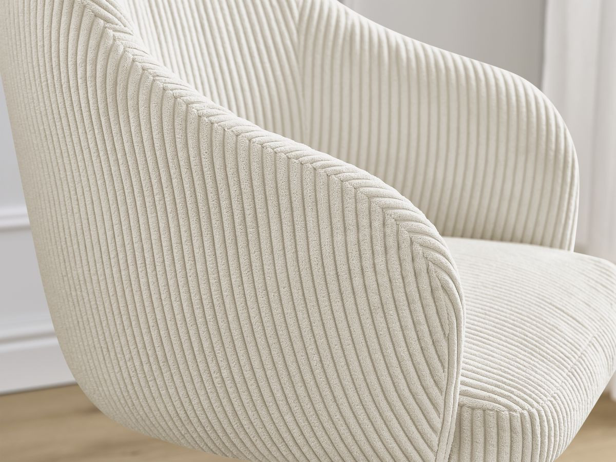 Bobochic Sophie Esszimmerstuhl 4er-Set mit Sternfuß Cordsamt Beige