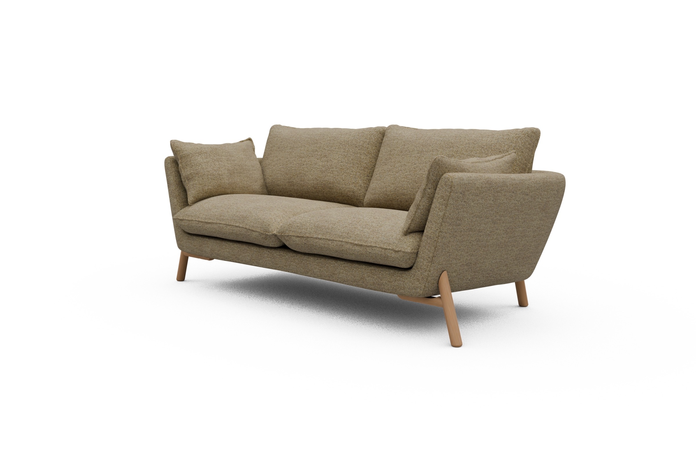 Sofa Emil 2-Sitzer Beinfarbe Eiche Natur Carreno-Silician-Yellow