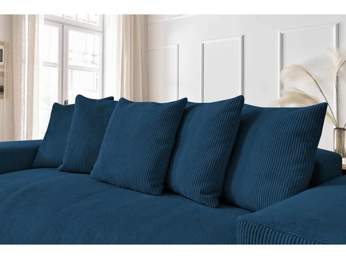 Bobochic Voltaire Sofa 3-Sitzer 280 × 124 cm Cordsamt Dunkelblau