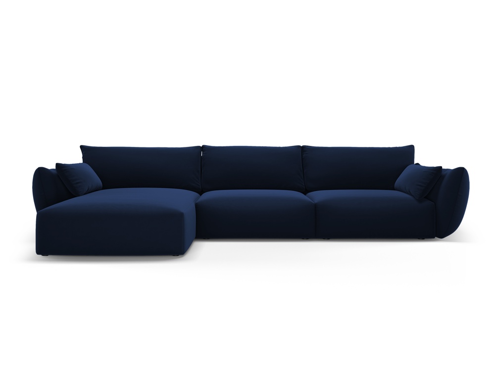 Cosmopolitan Design Ecksofa Matera 4-Sitzer Samt Salvador Königsblau Links