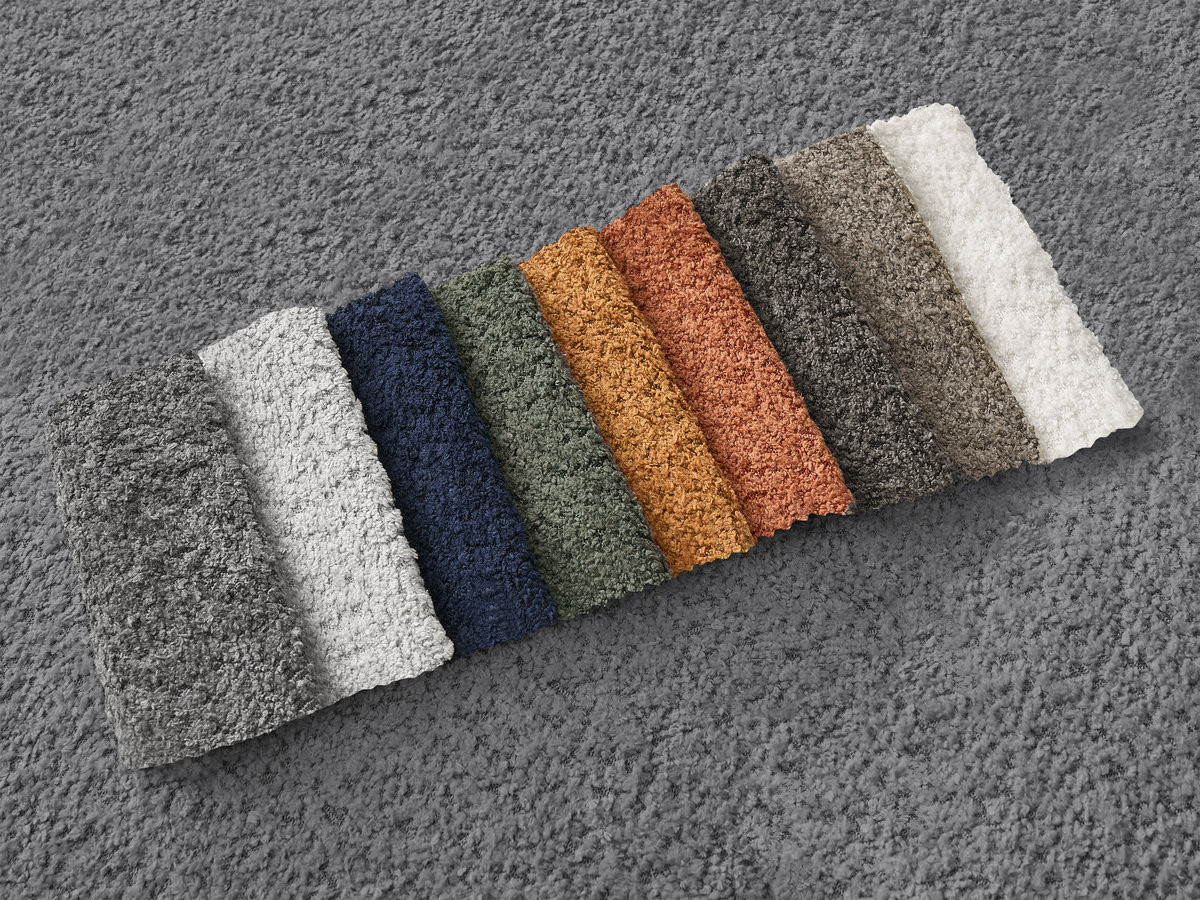 Bobochic Azra Ecksofa 325 × 112 cm Bouclé-Stoff Dunkelgrau Ecke links