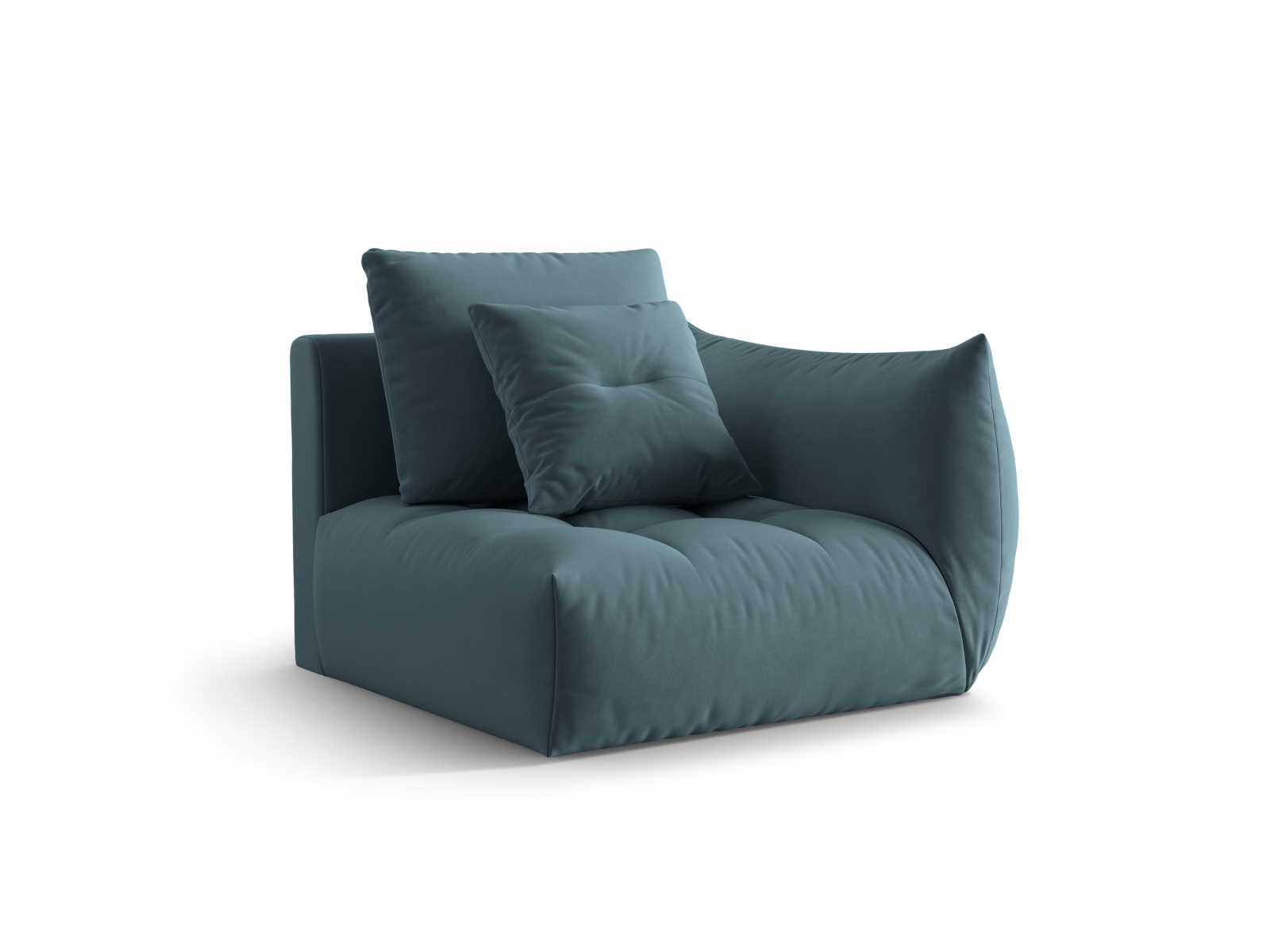 Micadoni Eckmodul Bloom Rechts Samt Casino Pastellblau