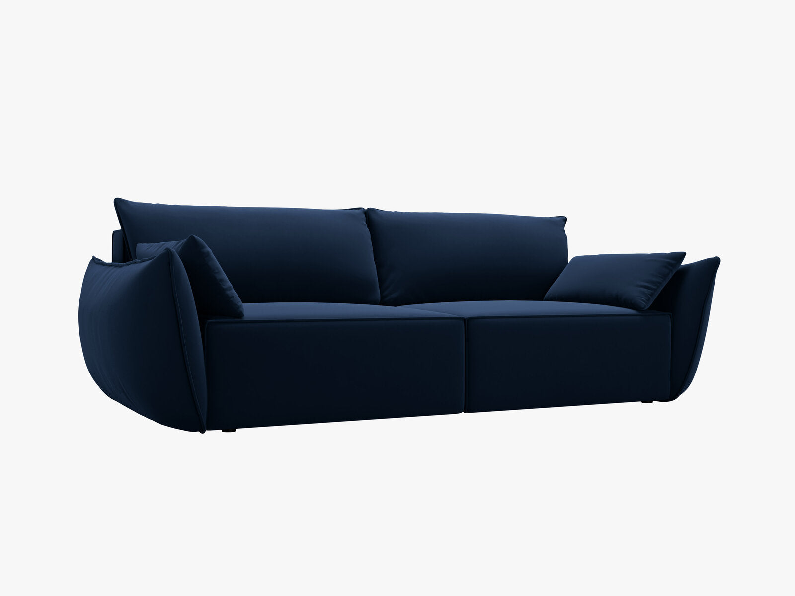 Micadoni Kaelle Schlafsofa 3-Sitzer mit Bettkasten Samt Bluvel Königsblau