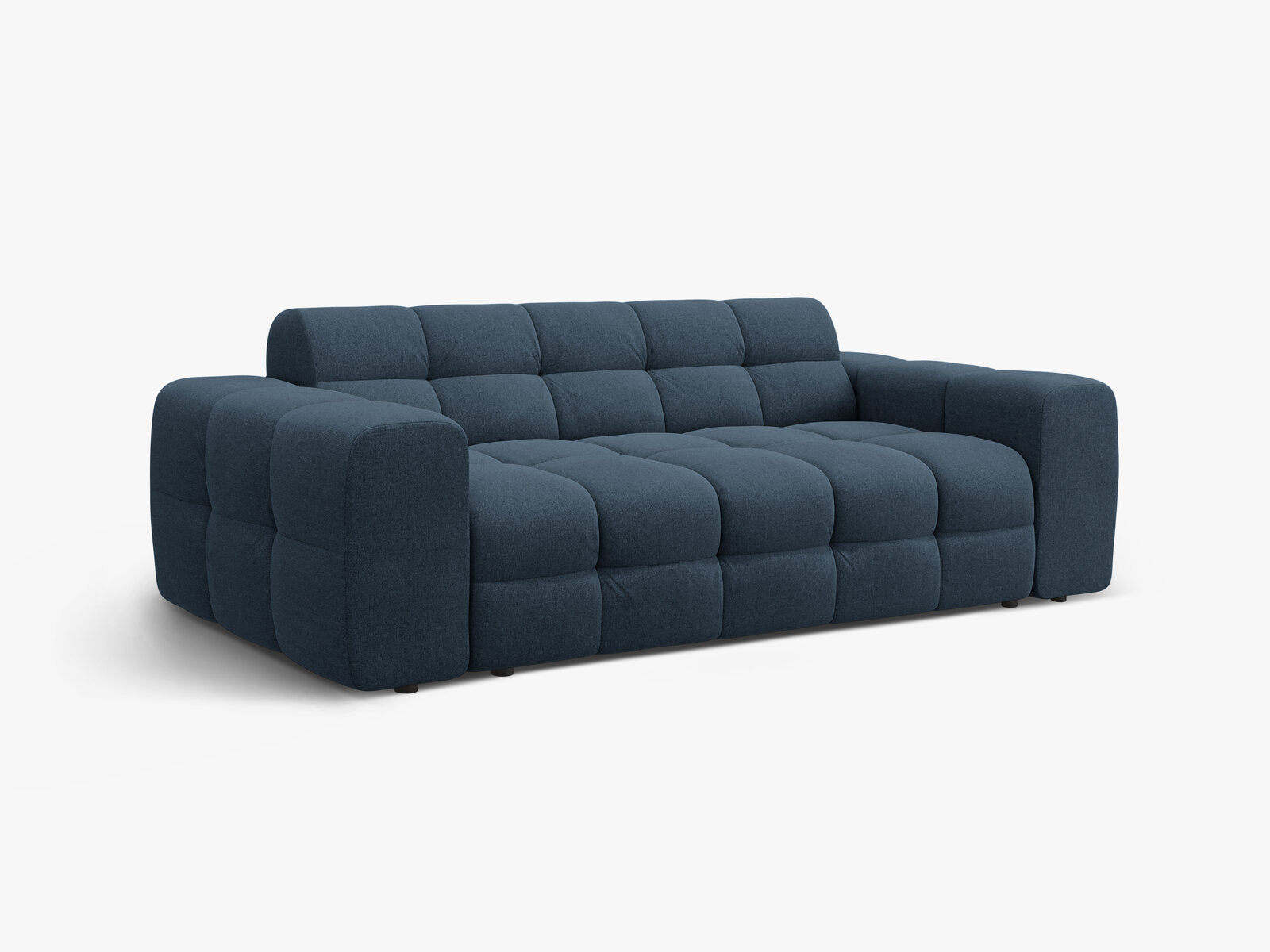 Micadoni Sofa Kendal 3-Sitzer Strukturierter Stoff Marineblau