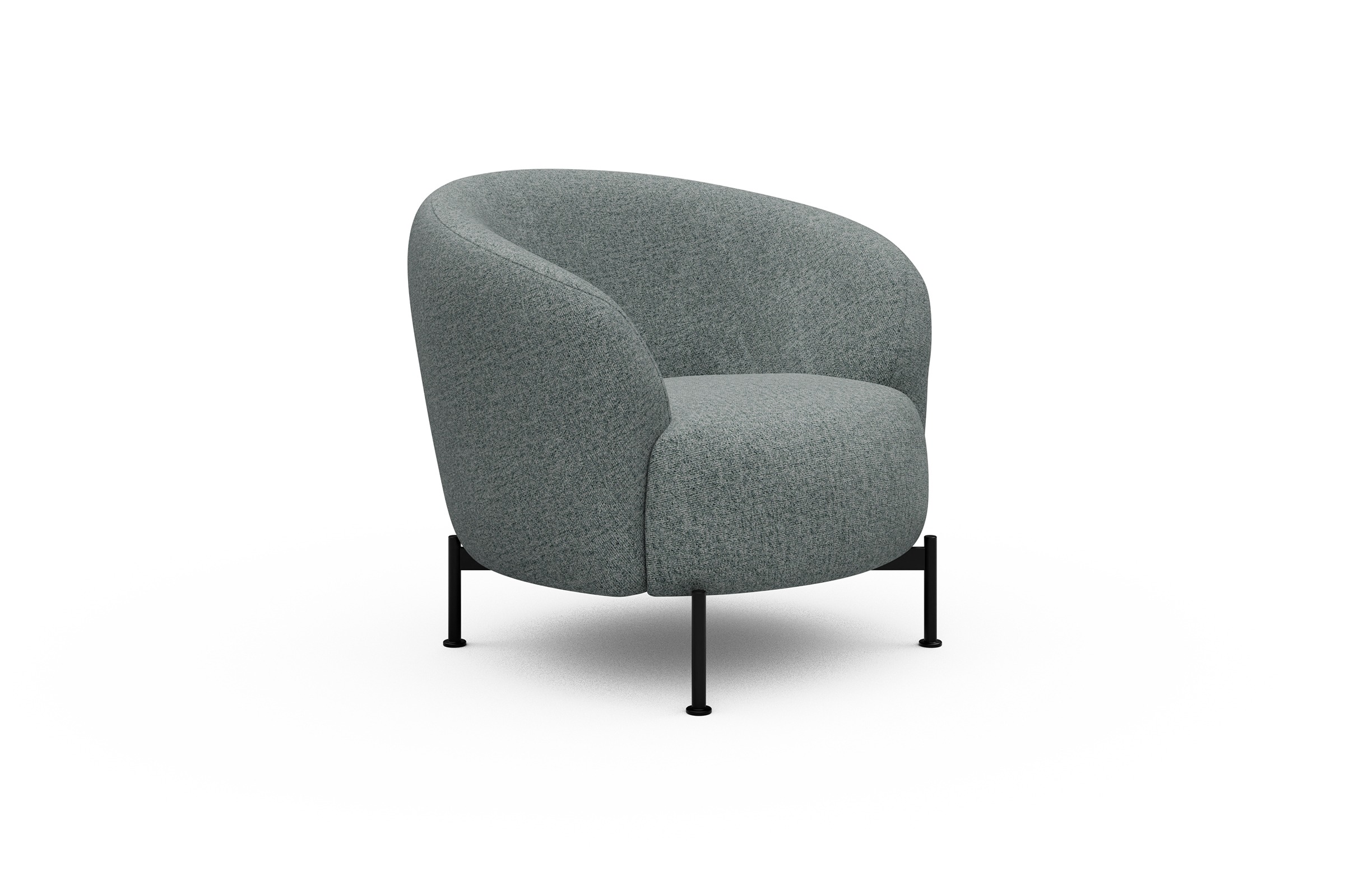 Sessel Ronda X-Metallgestell Schwarz Casone-Light-Mixed-Green