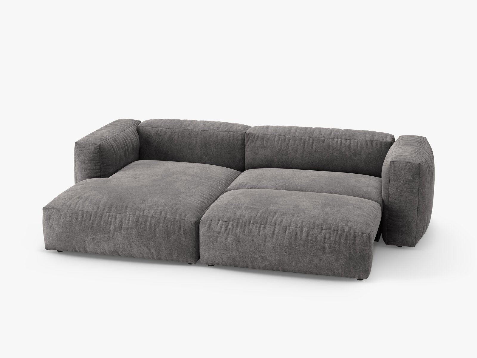 Micadoni Martina Ecksofa 4-Sitzer mit Schlaffunktion Links Samt Vogue Grau