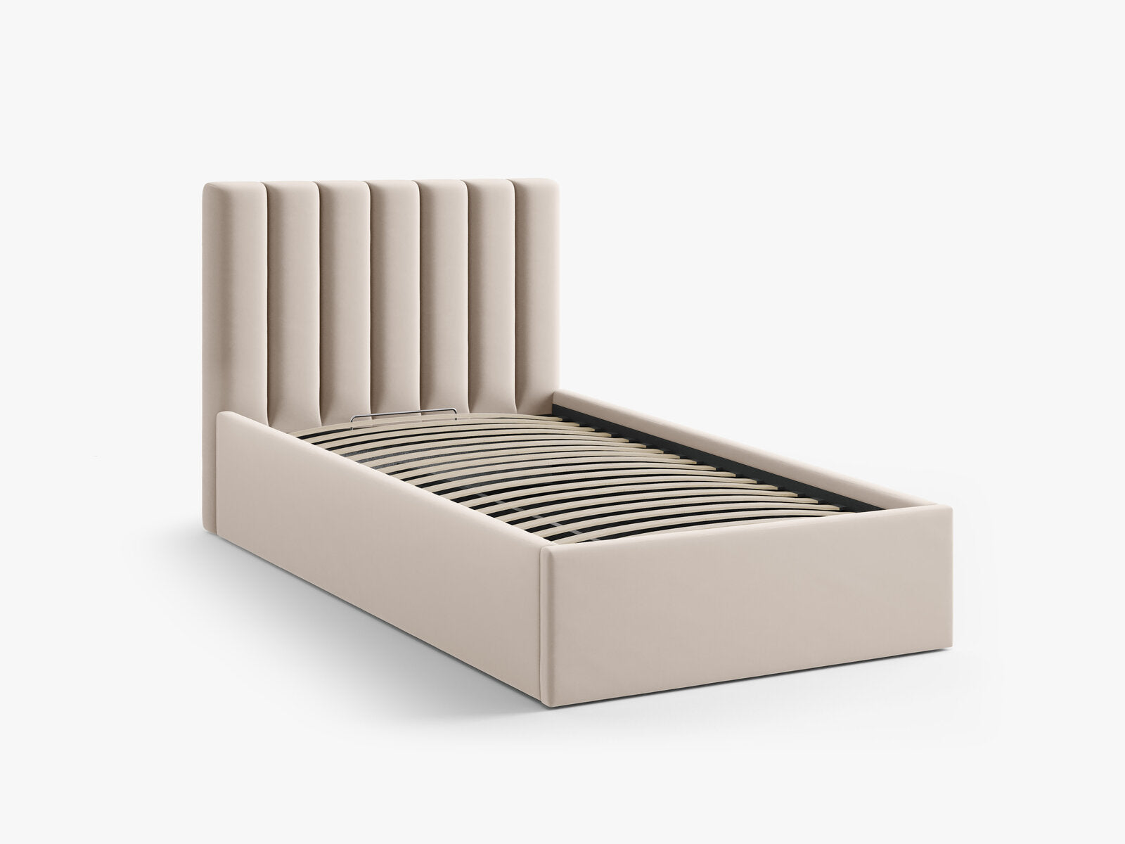 Micadoni Polsterbett Allison Samt Bluvel Dunkelbeige