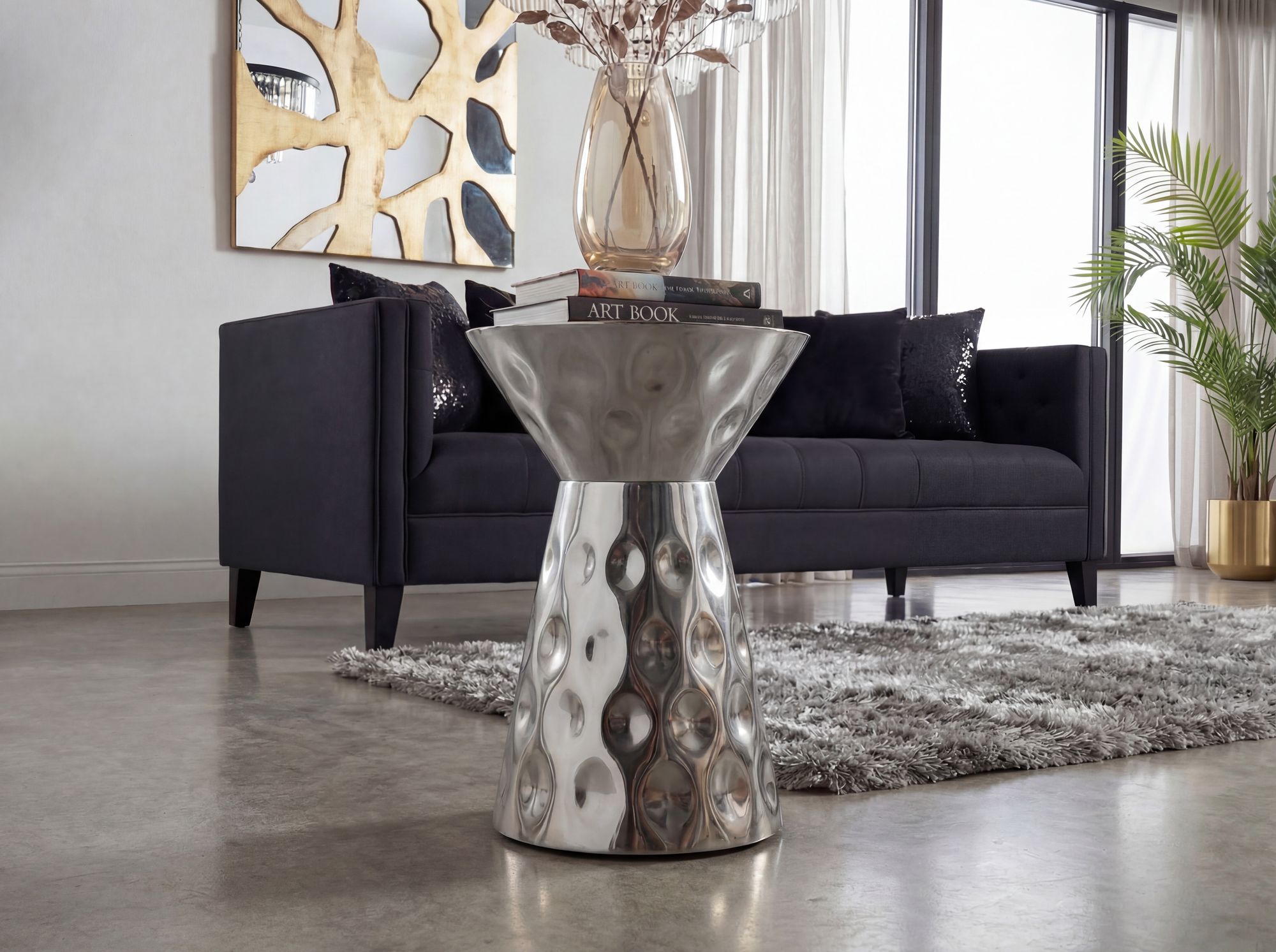 Beistelltisch Selje Aluminium Silber Höhe 51 cm