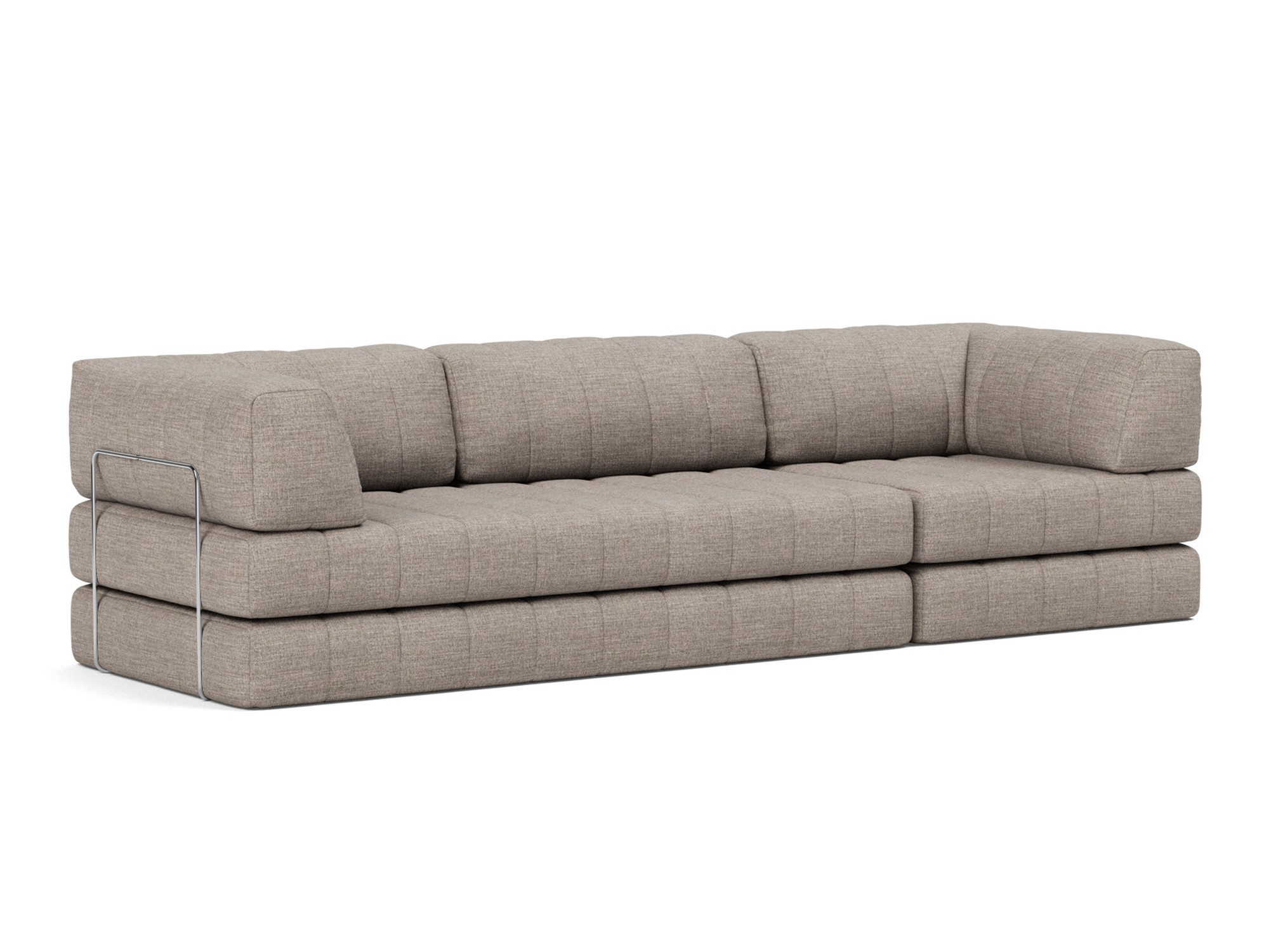 Schlafsofa CozyPad Grand mit Armlehnen Chenille Yuveno 472-Warm-Grey
