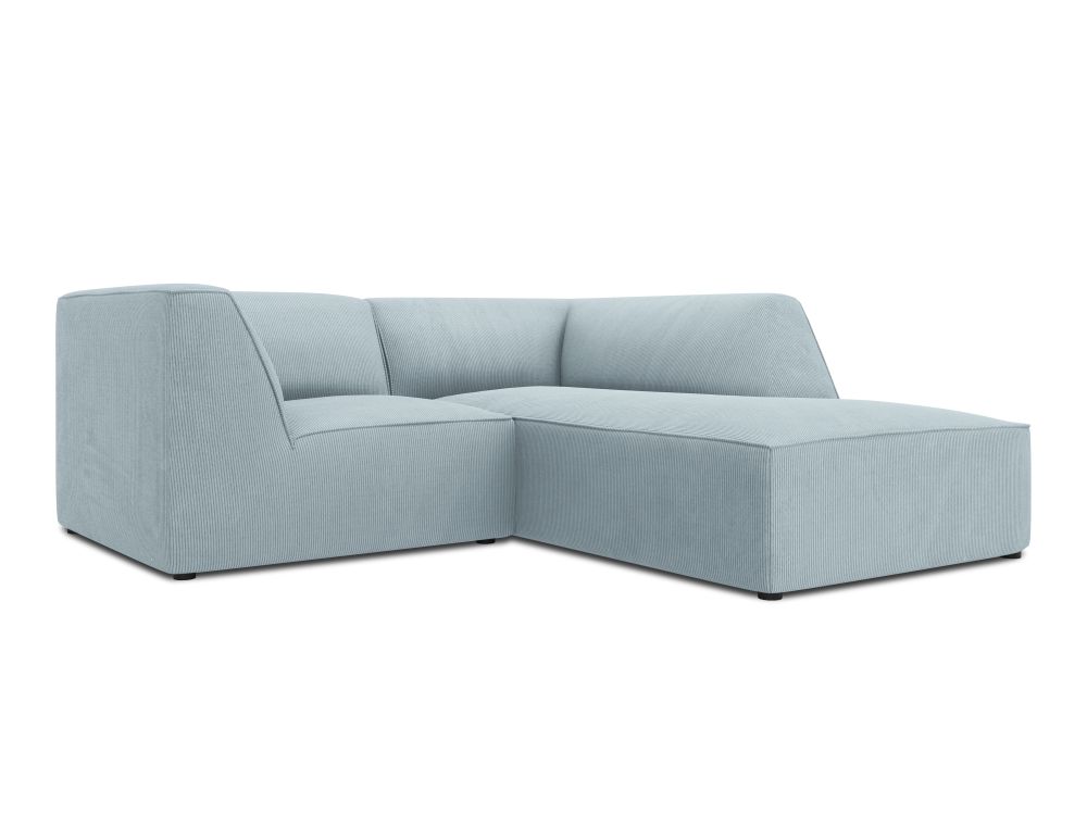 Cosmopolitan Design Ecksofa Siena 3-Sitzer Kord Scala Hellblau Rechts
