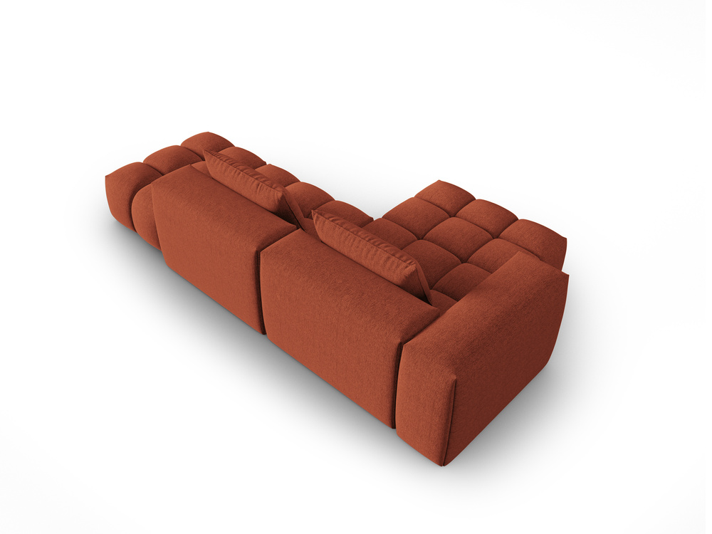 Cosmopolitan Design Ecksofa Verona 4-Sitzer offen Strukturierter Stoff Sorella Koralle Links
