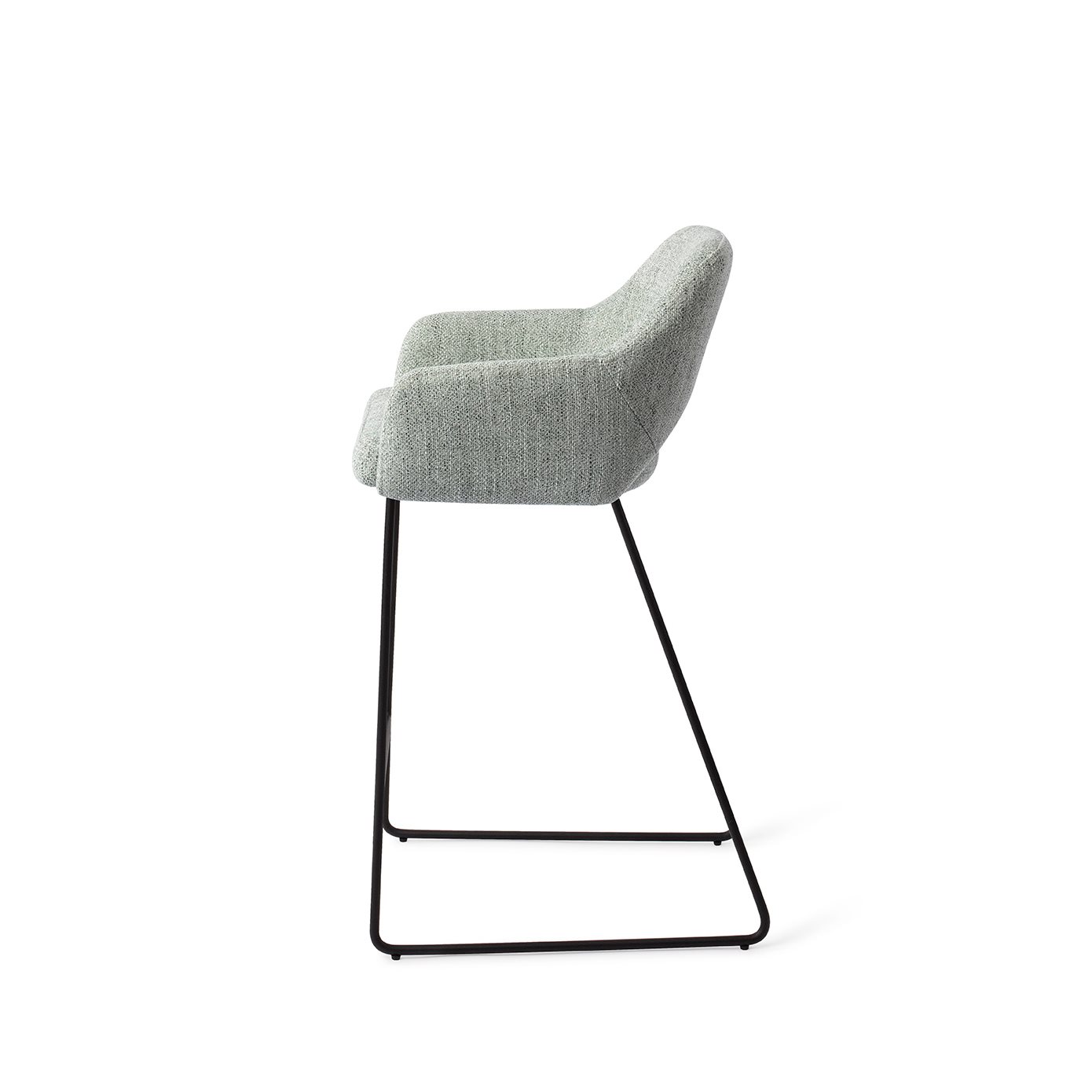 Jesper Home Barhocker Yanai Soft-Sage Slide Schwarz Barhöhe (75cm)