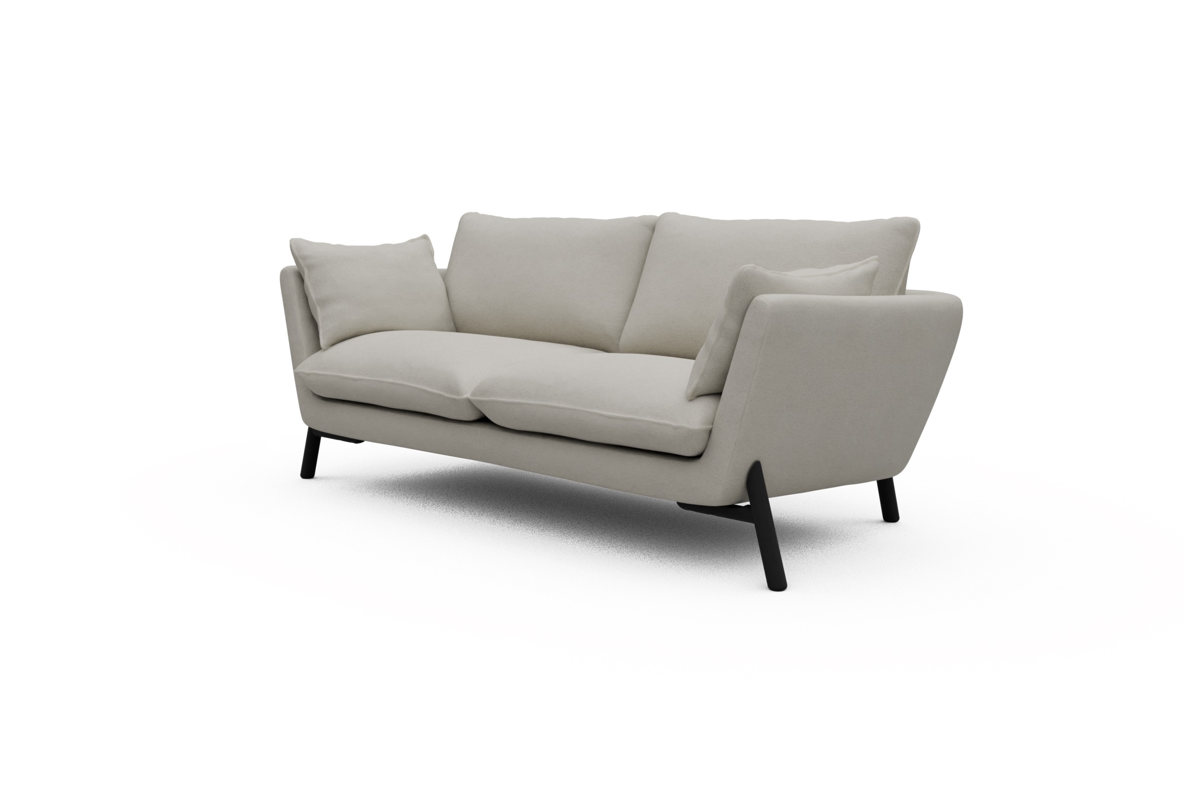 Sofa Emil 2-Sitzer Beinfarbe Eiche Schwarz Denari-Clean-Beige