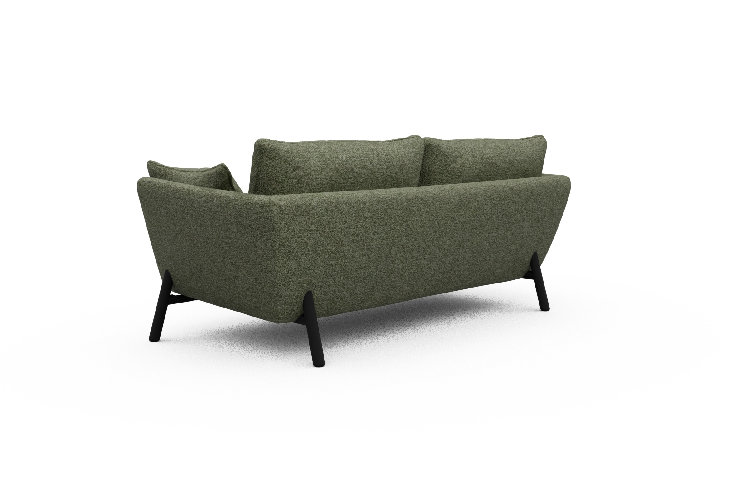 Sofa Emil 2-Sitzer Beinfarbe Eiche Schwarz Carreno-Vivid-Green