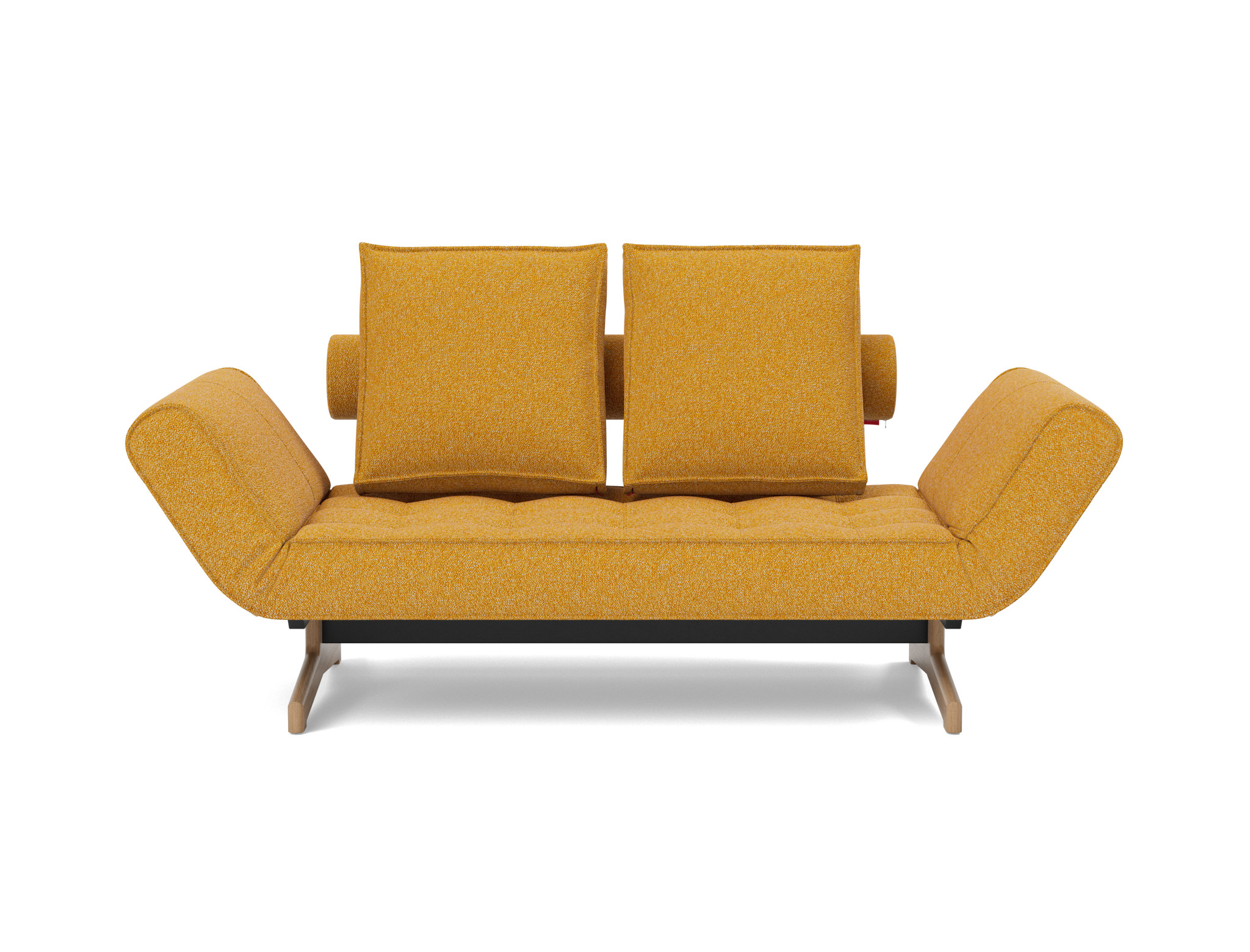 Tagesbett Ghia Boucle Skandi 536-Ochre Beine Eiche