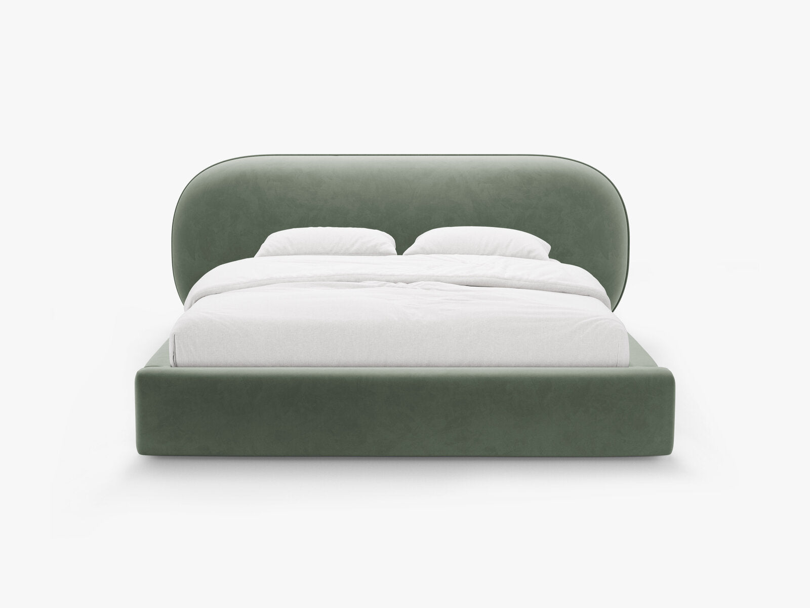 Micadoni Stauraumbett mit Kopfteil Ovalo Samt Magic Velvet Grün 200x200