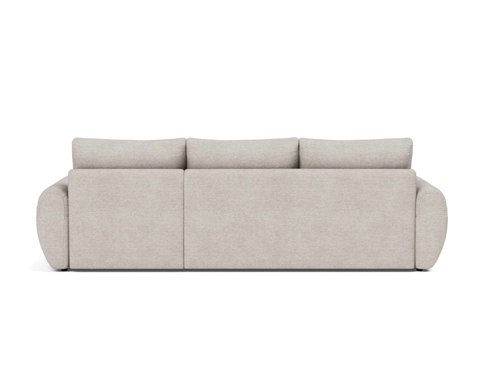Schlafsofa Norum mit Chaiselongue und Curve-Armlehnen Chenille Yuveno 471-Sand