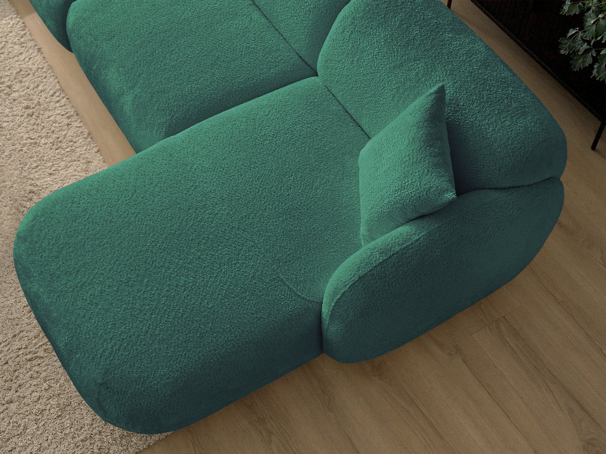Bobochic Anda Ecksofa 241 × 163 cm Chenille Dunkelgrün Ecke rechts