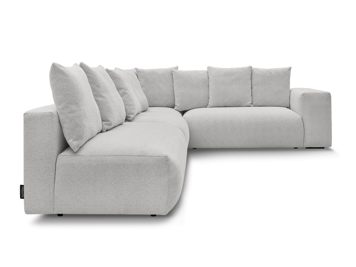 Bobochic Voltaire Ecksofa 322 × 268 cm Melange-Stoff Hellgrau Ecke rechts