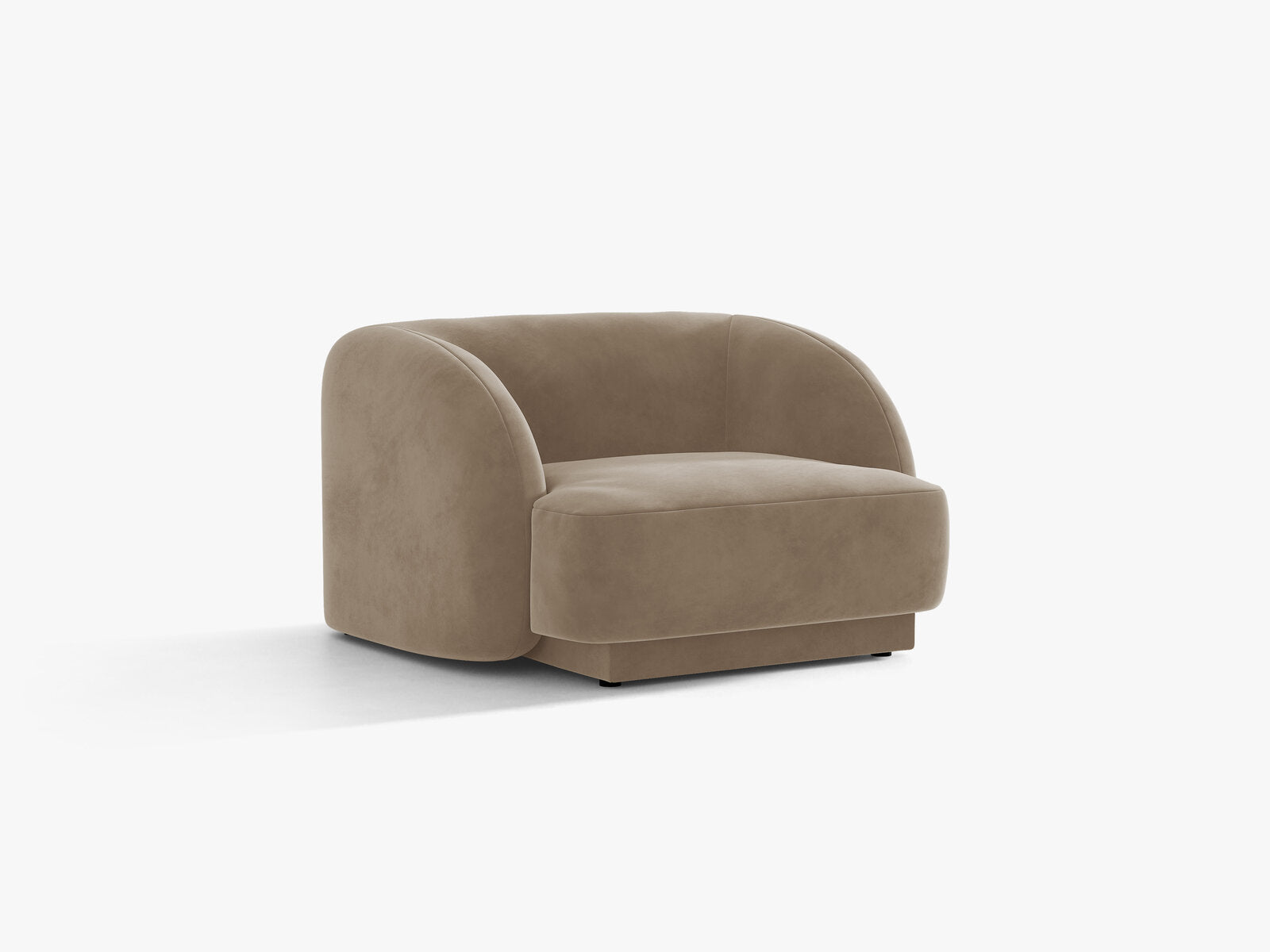 Micadoni Sessel Miley 1-Sitzer Samt Bluvel Cappuccino