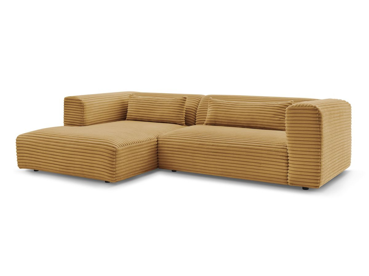 Bobochic Harry Ecksofa Breitcord weich Gelb Ecke links