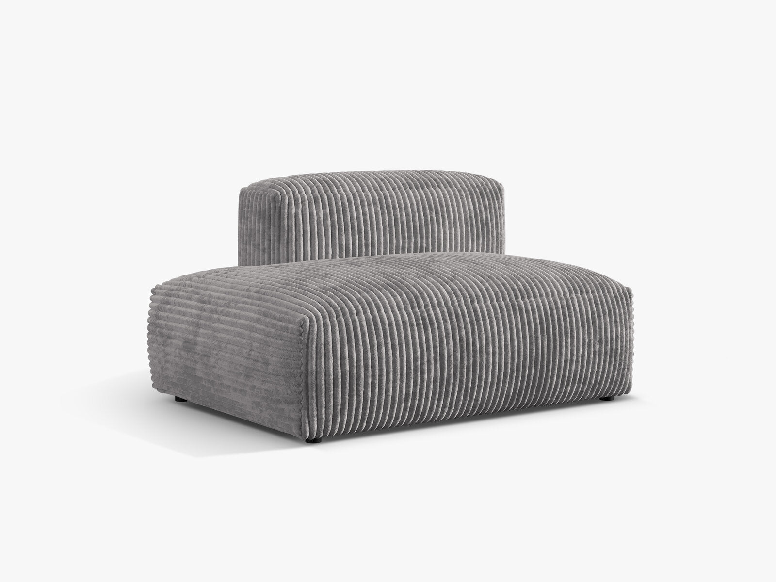 Micadoni Ecksofa-Modul Martina 1-Sitzer Kord Tilia Hellgrau Links