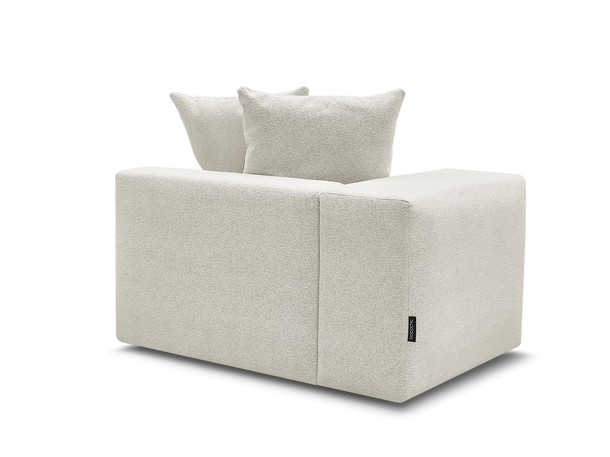 Bobochic Voltaire Sofamodul 1-Sitzer 130 × 100 cm Melange-Stoff Weiß Ecke links