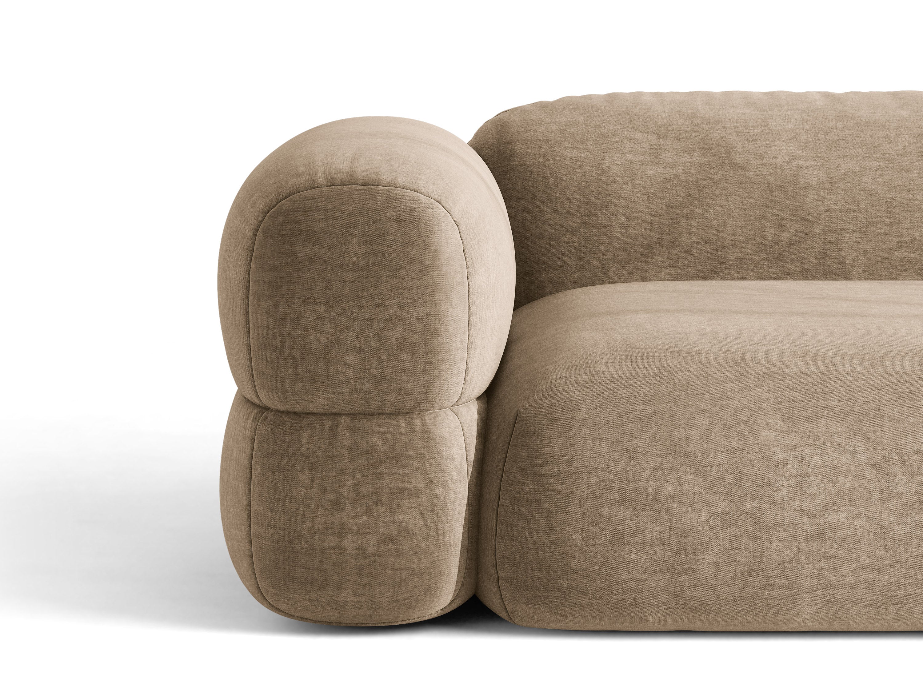 Micadoni Sofa Luno 3-Sitzer Samt Vogue Dunkelbeige
