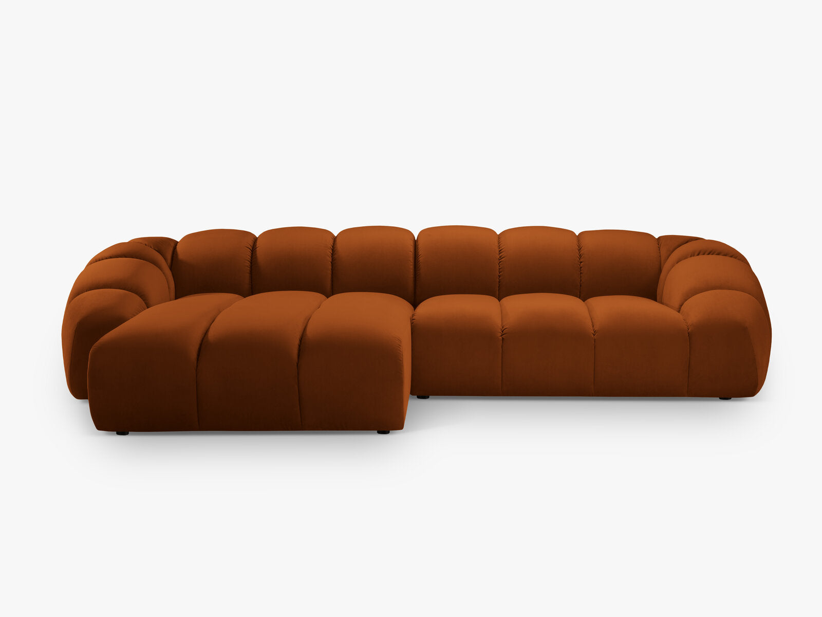 Micadoni Ecksofa Diana 4-Sitzer Links Samt Terrakotta