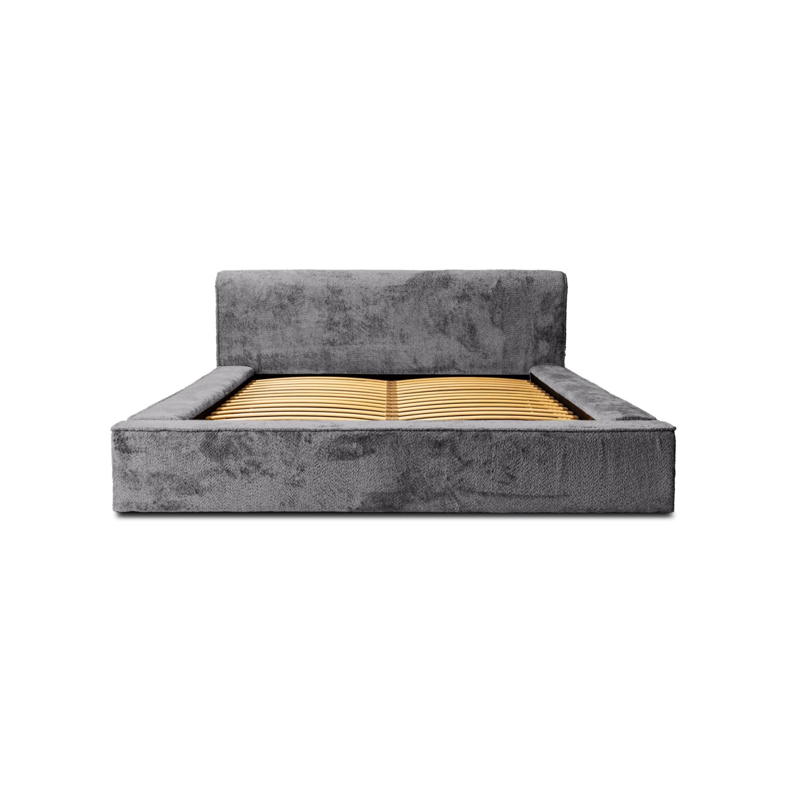 Polsterbett Calio Boucle 160x200 mit Metallrahmen Euphoria 19 Pewter