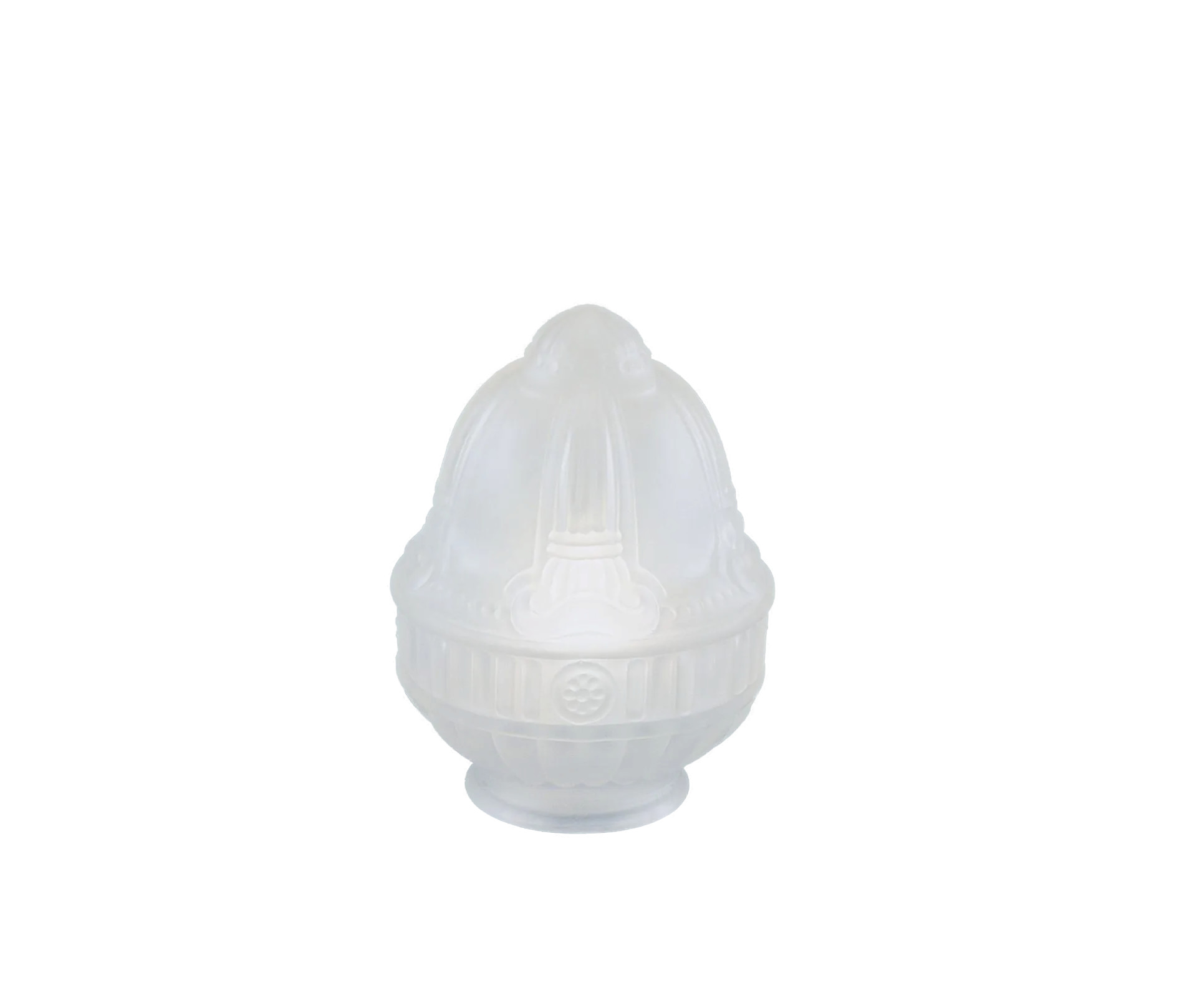 Berliner Messinglampen Glasschirm Nr. 113 Zapfenform, Kristallglas matt