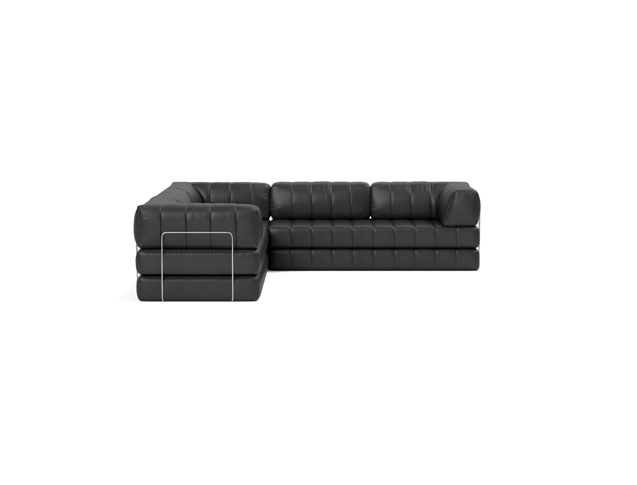 Eck-Schlafsofa CozyPad mit Armlehnen Lederoptik Faunal 550-Black