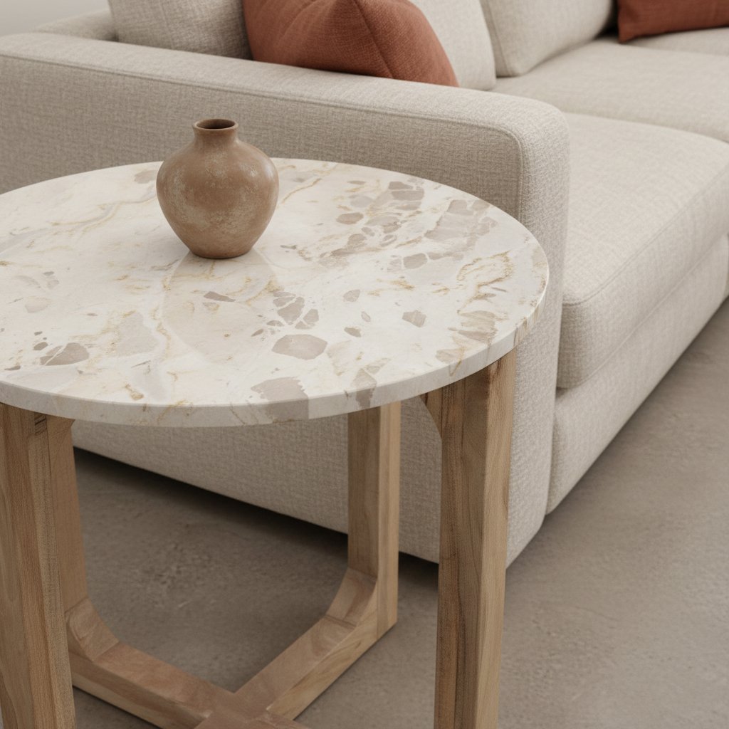 Raw Materials Marmor-Beistelltisch Creme 50x50x50cm