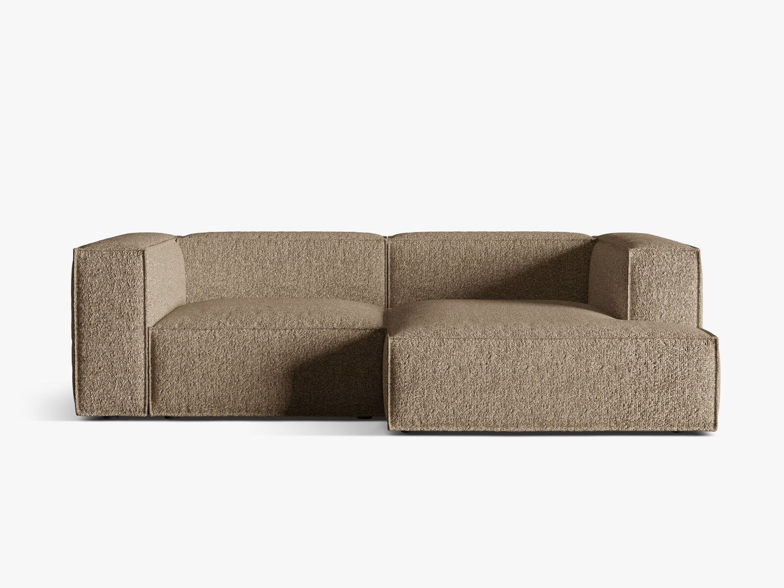 Micadoni Ecksofa Nuria 3-Sitzer Rechts Boucle Cappuccino
