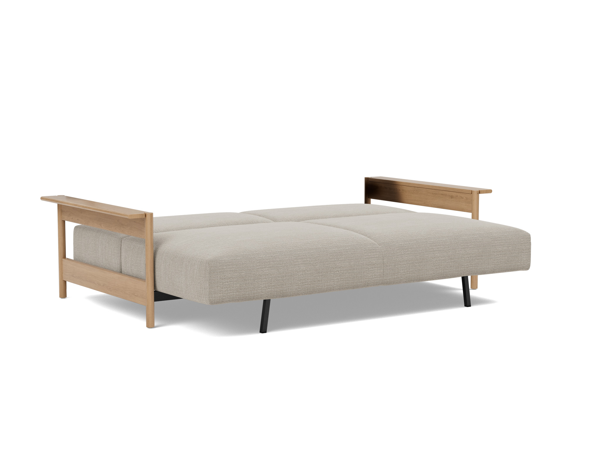 Schlafsofa Malloy Wood Strukturierter Stoff Kenya 579-Gravel