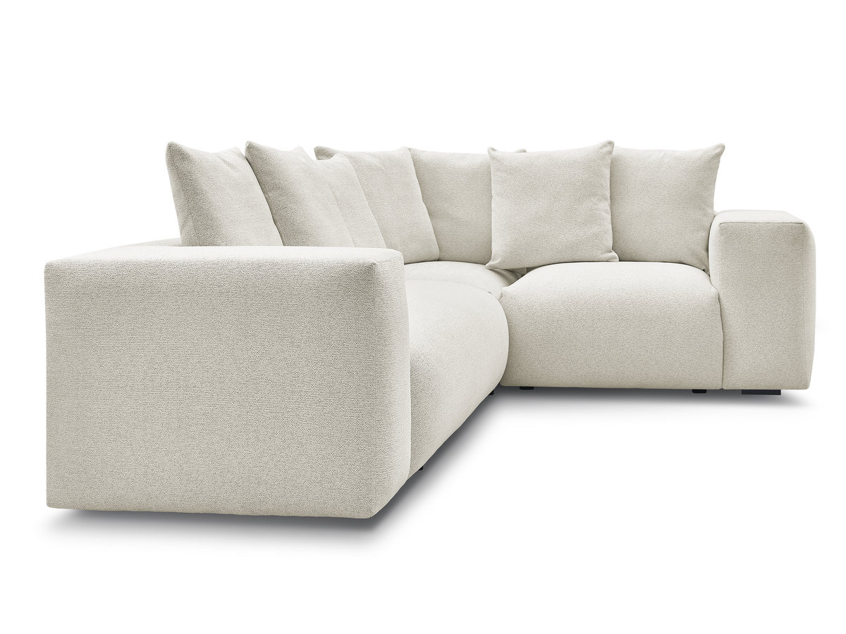 Bobochic Voltaire Ecksofa 268 × 214 cm Melange-Stoff Weiß Ecke rechts
