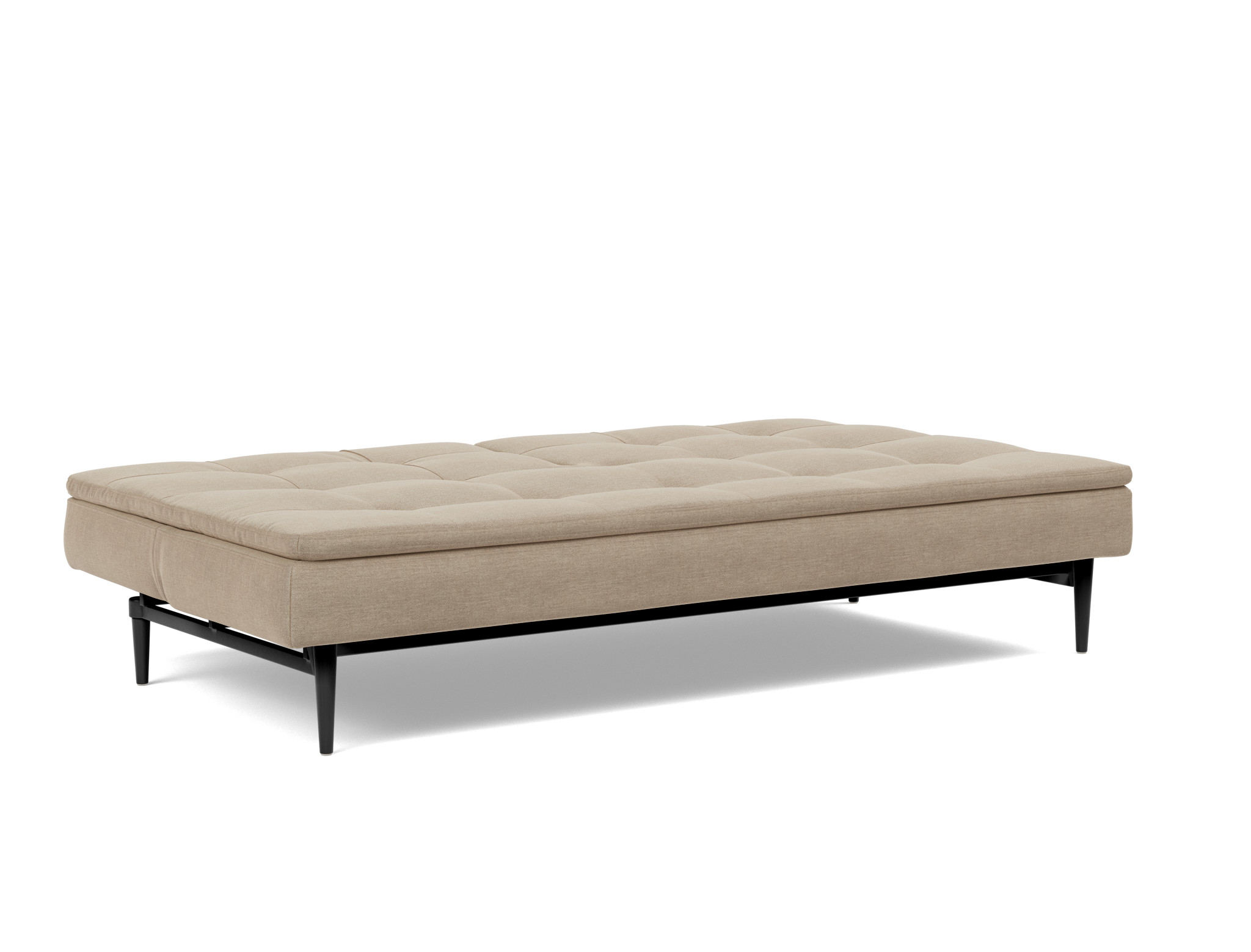 Schlafsofa Dublexo Flachgewebe Phobos 587-Mocha Beine Styletto Eiche schwarz
