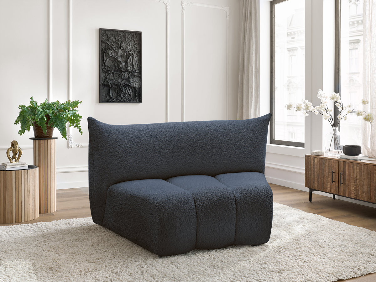 Bobochic Azra Sofamodul 1-Sitzer Bouclé-Stoff Dunkelblau