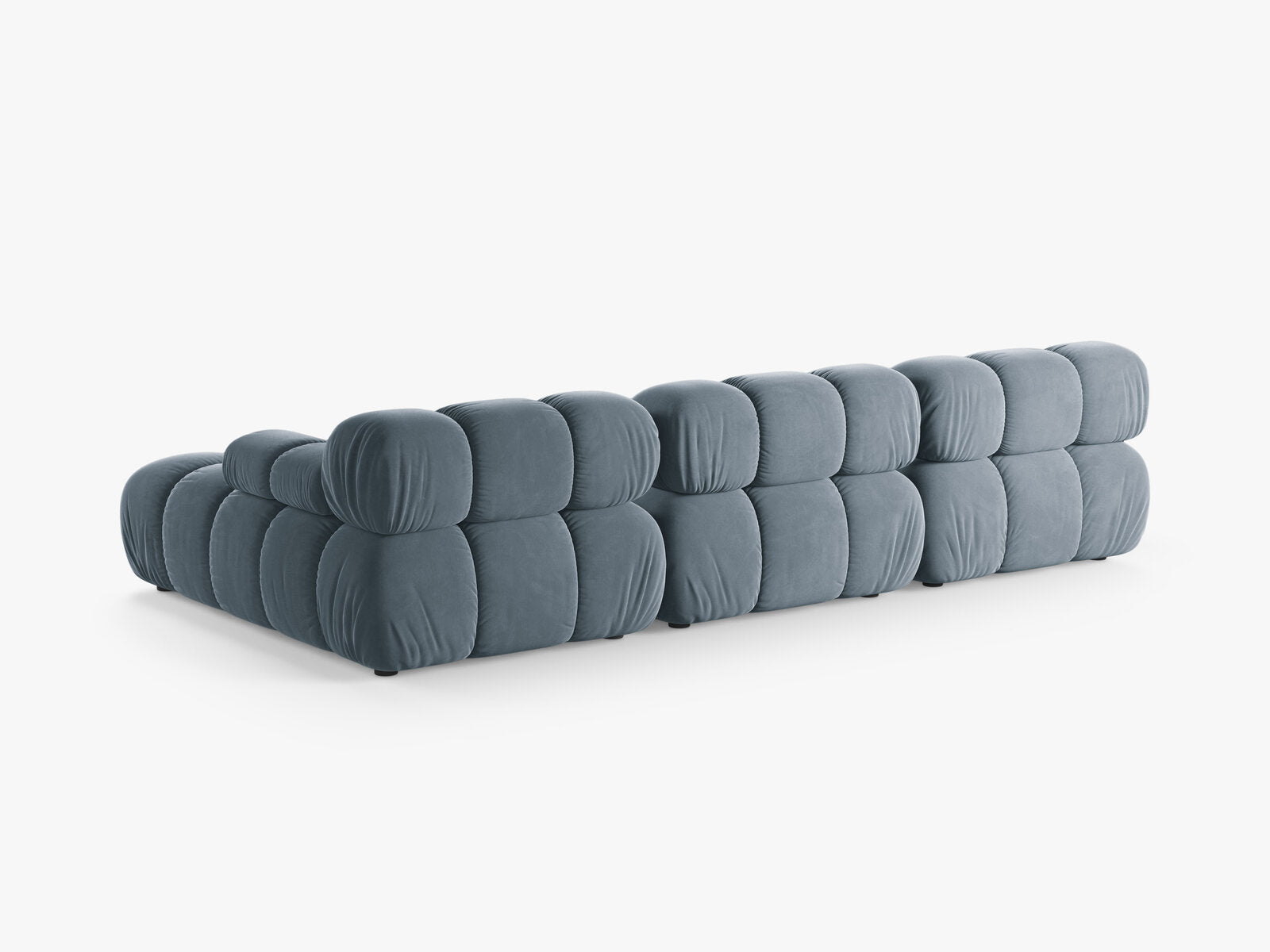 Micadoni Modulares Ecksofa Bellis 4-Sitzer Rechts Samt Bluvel Hellblau