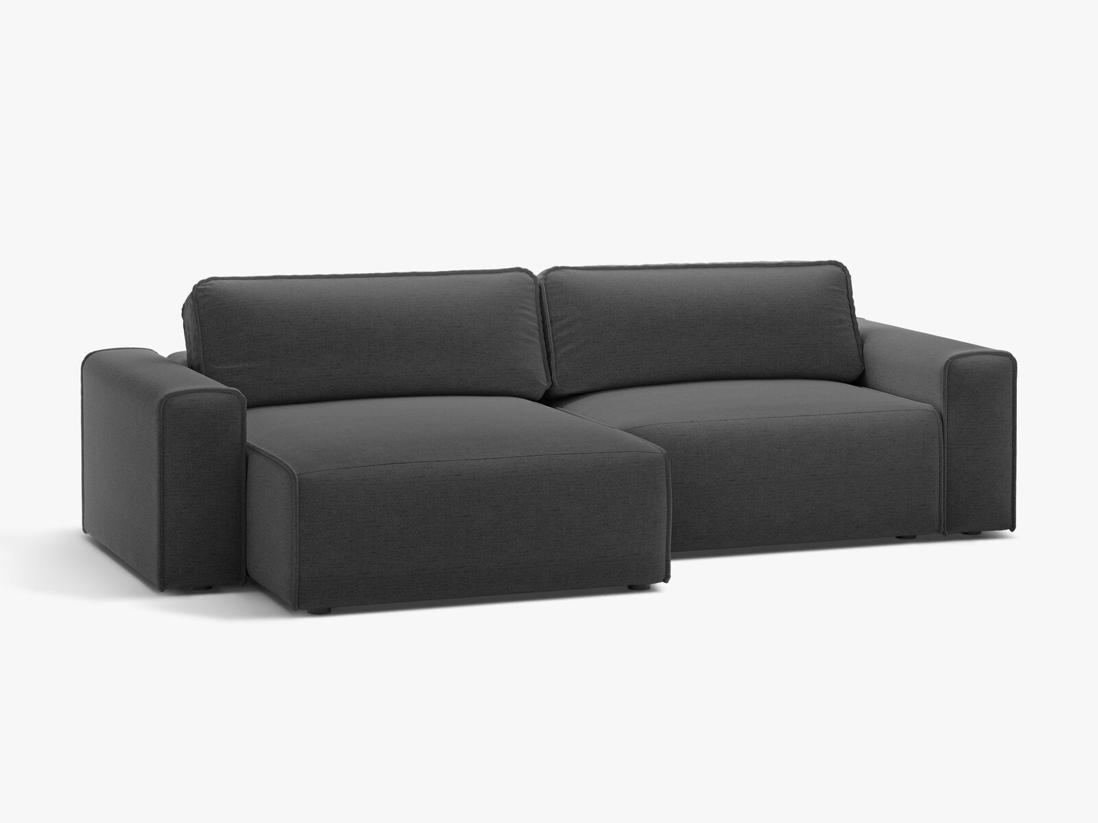 Micadoni Ecksofa Victor 3-Sitzer mit Schlaffunktion Links Strukturierter Stoff Anthrazit