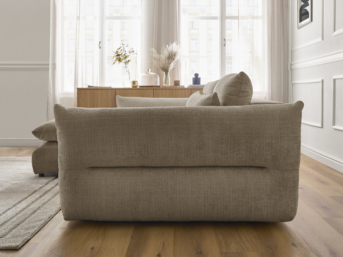 Bobochic Neil Ecksofa Strukturstoff Taupe Ecke links
