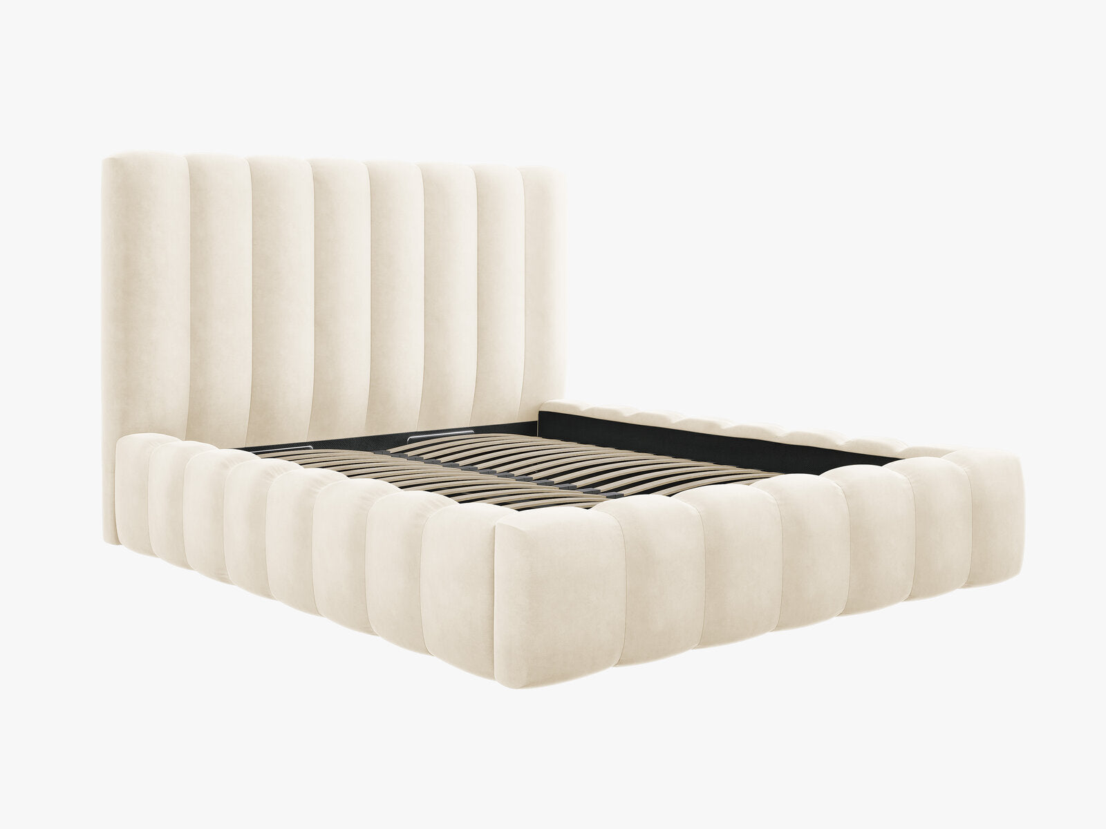 Micadoni Bett Kelp Samt Bluvel Helles Beige 140x200