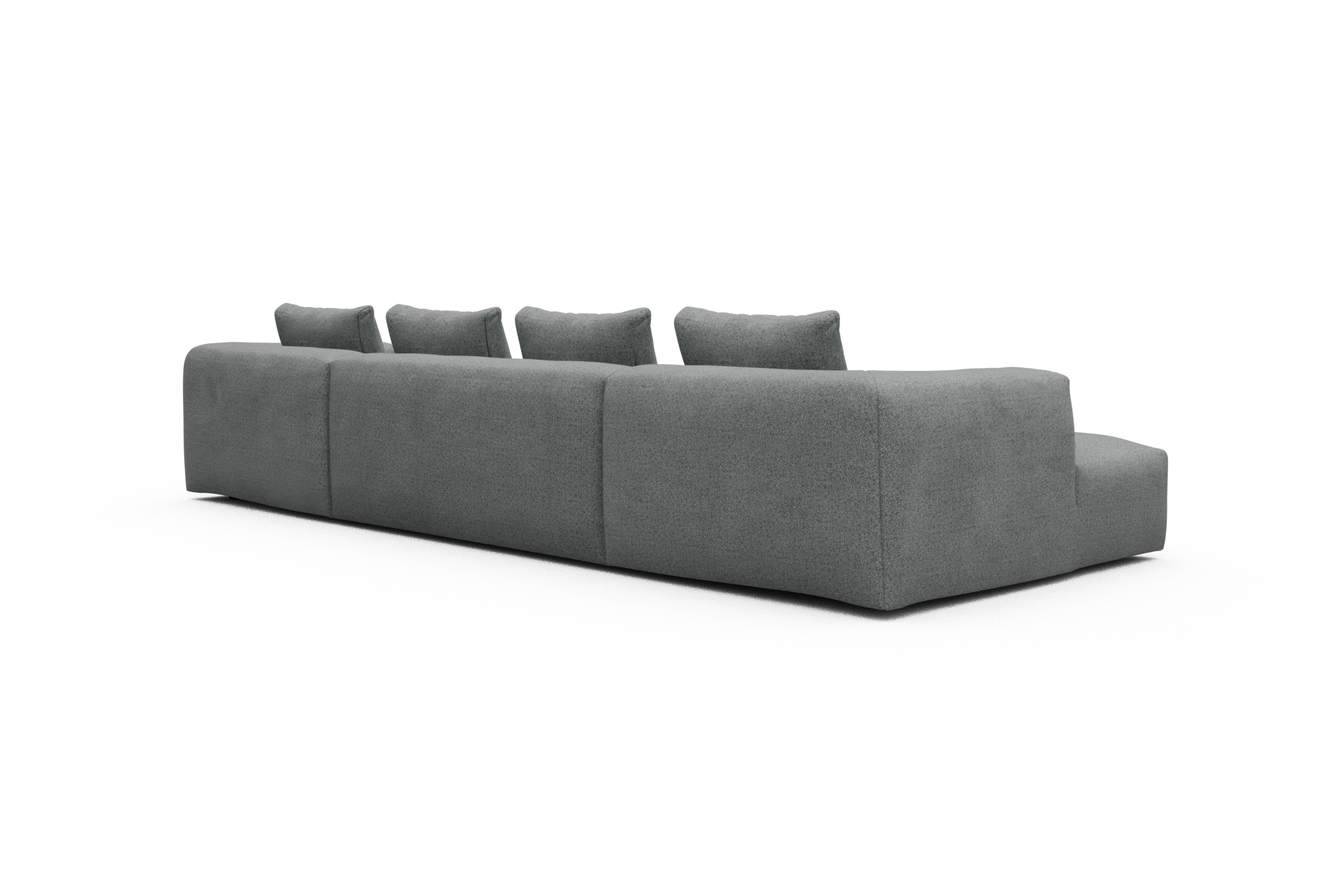 Wohnlandschaft Fred mit 2-Sitzer und Chaiselongue beidseitig Aivi-Gravet-Grey