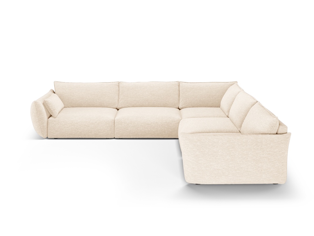 Cosmopolitan Design Symmetrisches Ecksofa Matera 7-Sitzer Chenille Eden Helles Beige