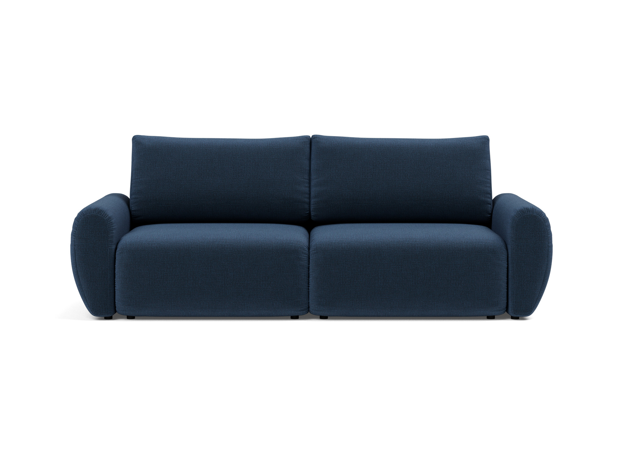 Schlafsofa Norum mit Curve-Armlehnen Chenille Esina 414-Indigo-Blue