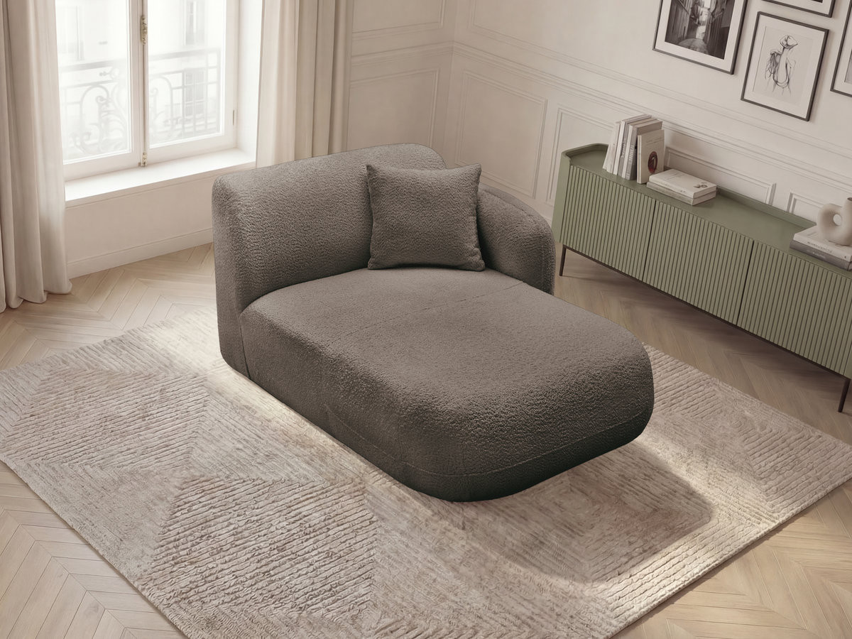 Bobochic Anda Méridienne-Modul Chenille Taupe Ecke rechts