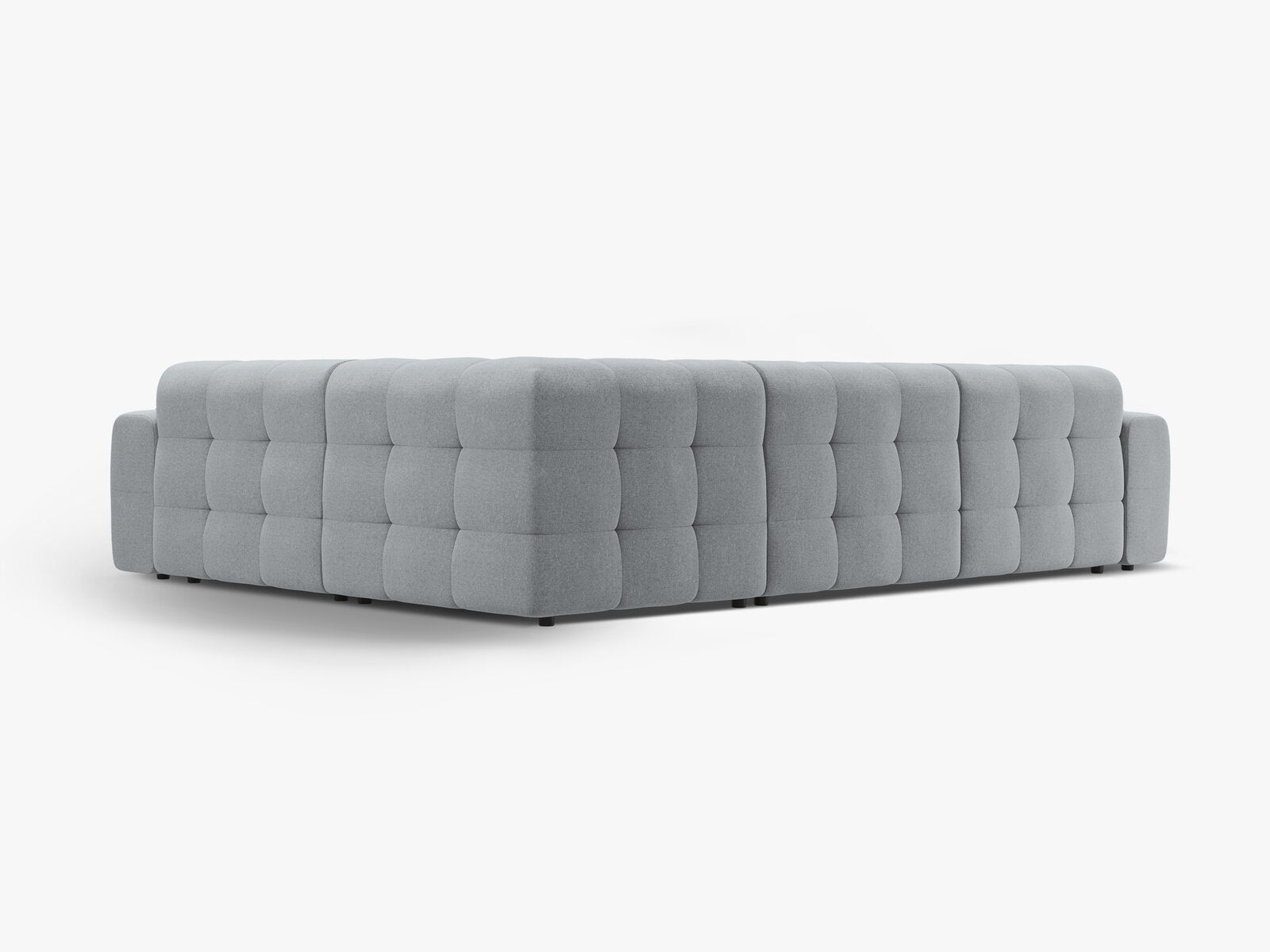 Micadoni Ecksofa Kendal 6-Sitzer Rechts Strukturierter Stoff Platinum