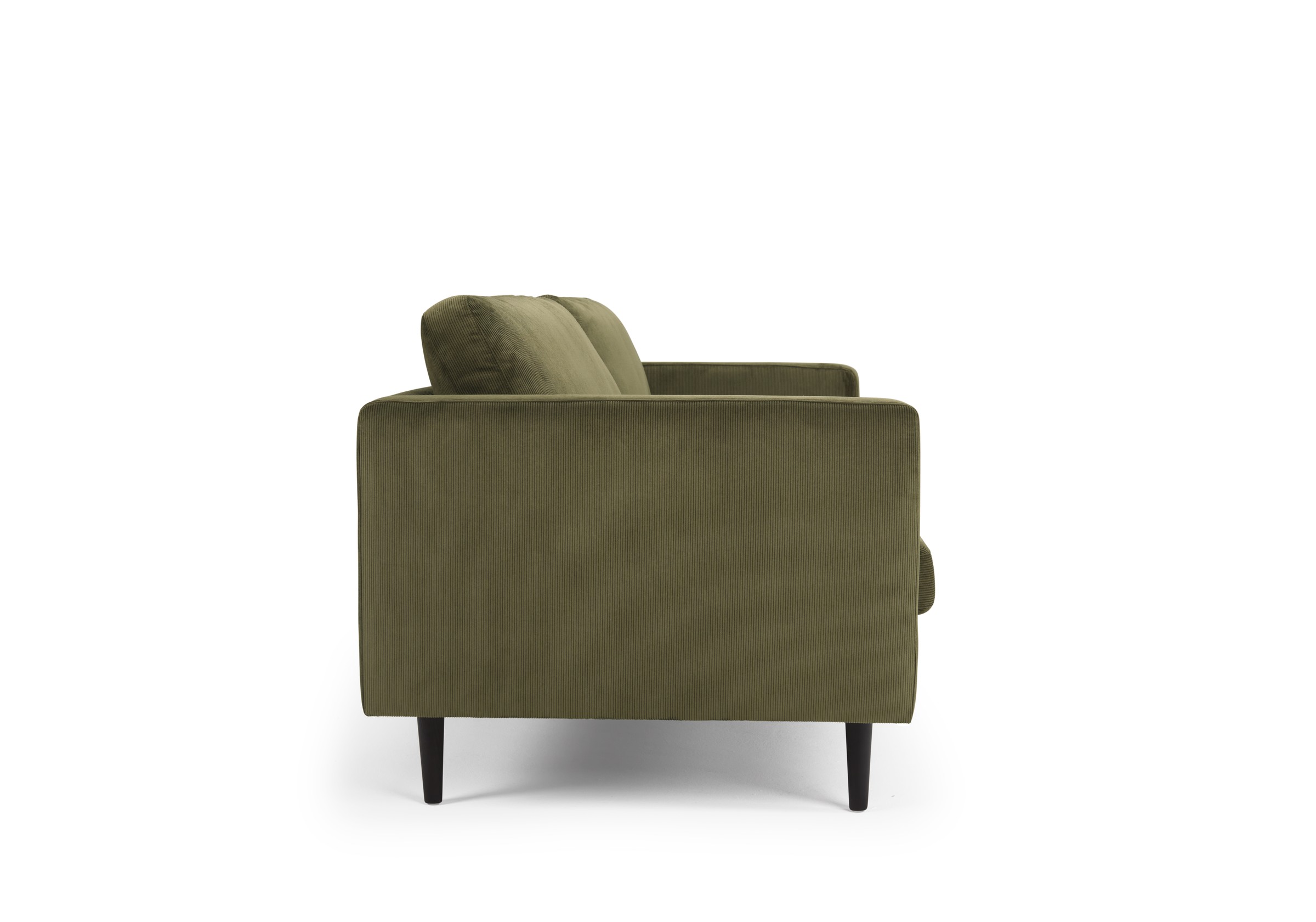 Sofa Malte 3-Sitzer Beinfarbe Eiche Schwarz Kord Cordufine 316-Pine-Green